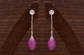 Varso Jewells Glamorous Drop Earrings with Purple Crystal for Women ER21704Pur 1