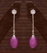 Varso Jewells Glamorous Drop Earrings with Purple Crystal for Women ER21704Pur