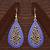 Varso Jewells Trendy Dangler Earrings With Blue Meena Work for Women ER21711Blu
