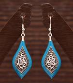 Varso Jewells Trendy Dangler  Earrings With Light Blue Meena Work for Women ER21713LBlu