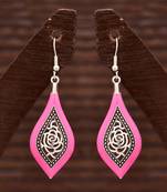 Varso Jewells Trendy Dangler  Earrings With Light Pink Meena Work for Women ER21713LPin