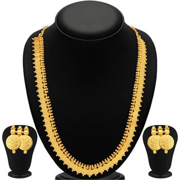 Royal Gold Plated Temple Jewellery Necklace Set 1