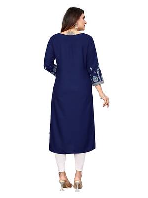MClothing Women's Printed Ladli Foil Print Kurti Viscose Rayon Fabric Woven Beautiful Stitched Design Garments Piece 3