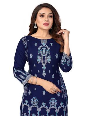 MClothing Women's Printed Ladli Foil Print Kurti Viscose Rayon Fabric Woven Beautiful Stitched Design Garments Piece 4