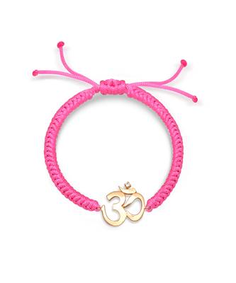 OM Single Diamond Cord Rakhi Bracelet 1