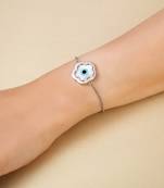 Small Flower Evil Eye Chain Bracelet
