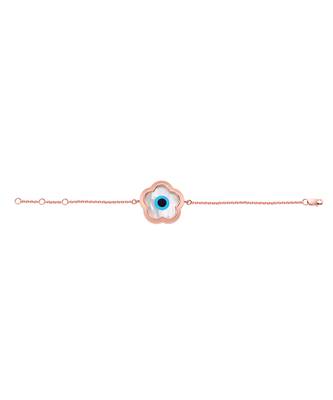 Small Flower Evil Eye Chain Bracelet 1