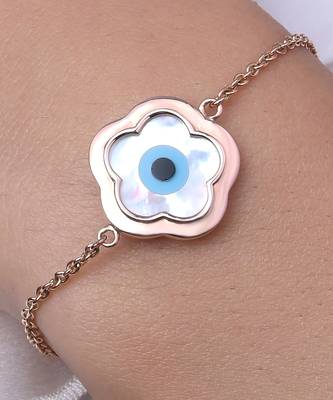 Small Flower Evil Eye Chain Bracelet 3
