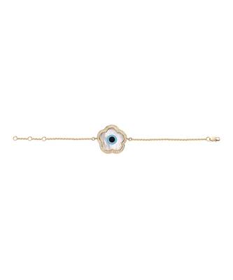 Small Flower Evil Eye Chain Diamond Bracelet 1