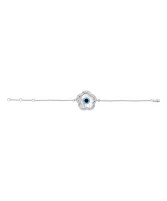 Small Flower Evil Eye Chain Diamond Bracelet 1
