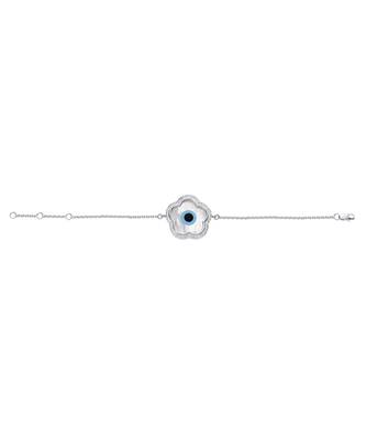 Large Flower Evil Eye Diamond Chain Bracelet 1