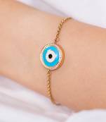 Small Enamel Evil Eye Diamond Chain Bracelet