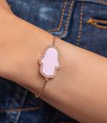 Hamsa Hand Enamel Diamond Chain Bracelet