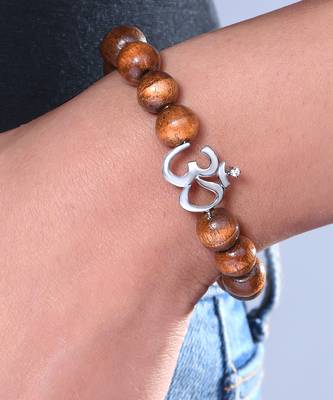 Om Wooden Bead Bracelet 1