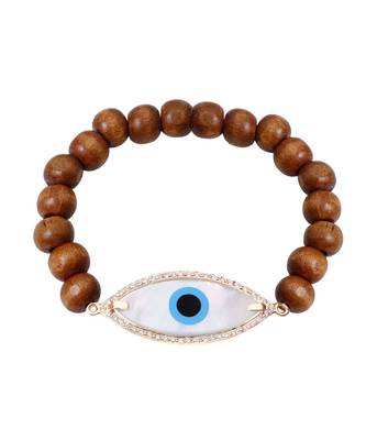 Marquise Wooden Bead and Diamond Bracelet 2