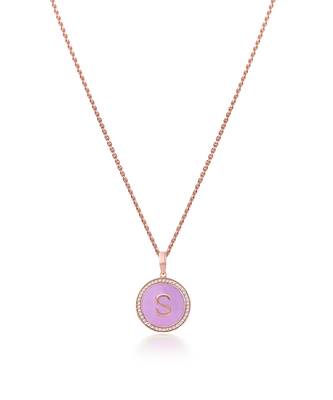 Personalised Enamel Initial Diamond Chain Pendant 1