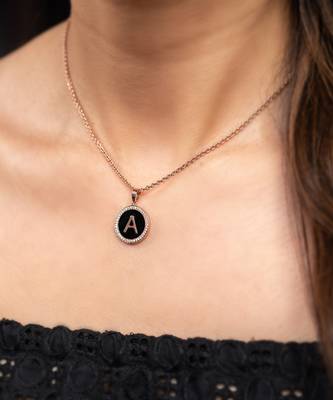 Personalised Enamel Initial Diamond Chain Pendant 2