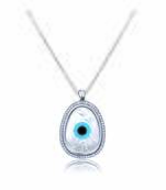 Oblong Evil Eye Diamond Chain Pendant