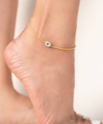Evil Eye Diamond Chain Anklet 2