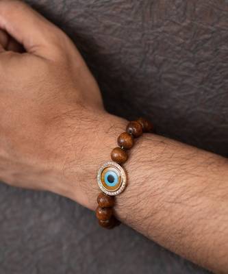 Tiger Eye Wooden Bead Bracelet 1