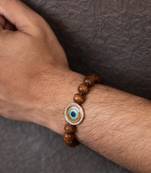 Tiger Eye Wooden Bead Bracelet