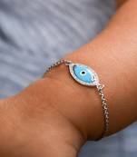 Baby Marquise Turquoise Eye Diamond Chain Bracelet