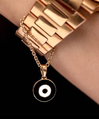 Black & White Enamel Chain Watch Charm 1