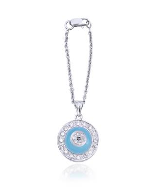 Blue Onyx Donut Diamond Chain Watch Charm 1