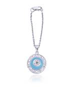 Blue Onyx Donut Diamond Chain Watch Charm