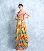 Yellow and Multicolor Pure Cotton Weaved Saree With Blouse
