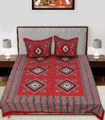 Ridan cotton jaipuri printed  bed sheet with pillow cover