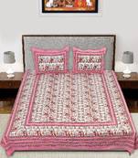 Ridan cotton jaipuri printed  bed sheet with pillow cover