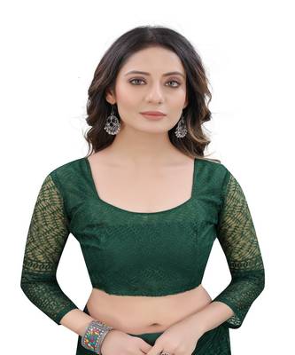 Mehendi brasso brasso saree with blouse 5