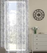 ROSARA HOME Floral Pack of Single Sheer Door Curtain -7 Feet,Lavender