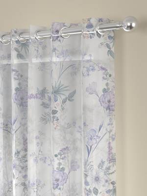 ROSARA HOME Floral Pack of 2 Sheer Window Curtains -5 Feet,Lavender 2