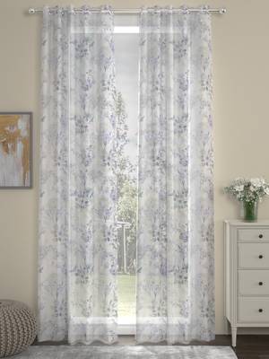 ROSARA HOME Floral Pack of 2 Sheer Door Curtains -7 Feet,Lavender 1