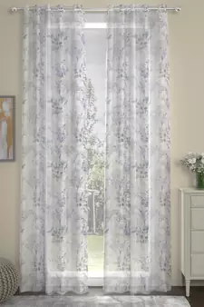 ROSARA HOME Floral Pack of 2 Sheer Door Curtains -7 Feet,Lavender