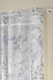 ROSARA HOME Floral Pack of 2 Sheer Door Curtains -7 Feet,Lavender