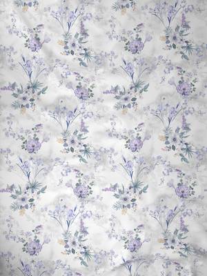 ROSARA HOME Floral Pack of 2 Sheer Door Curtains -7 Feet,Lavender 3