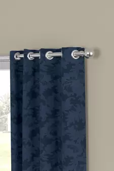 ROSARA HOME Jacquard Pack of 2 Regular Window Curtains -5 Feet,Dark Blue