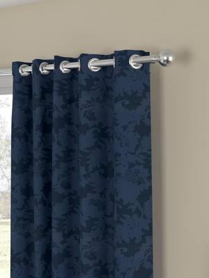 ROSARA HOME Jacquard Pack of 2 Regular Door Curtains -7 Feet,Dark Blue 2