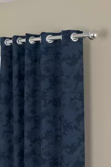 ROSARA HOME Jacquard Pack of 2 Regular Long Door Curtains -9 Feet,Dark Blue