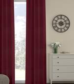 ROSARA HOME Solid Pack of Single Regular Long Door Curtain -9 Feet,Maroon