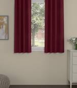 ROSARA HOME Solid Pack of 2 Regular Window Curtains -5 Feet,Maroon