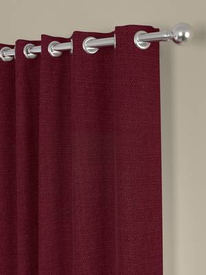 ROSARA HOME Solid Pack of 2 Regular Door Curtains -7 Feet,Maroon 2