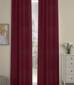 ROSARA HOME Solid Pack of 2 Regular Long Door Curtains -9 Feet,Maroon