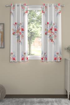 ROSARA HOME Floral Pack of 2 Regular Window Curtains -5 Feet,Multicolor