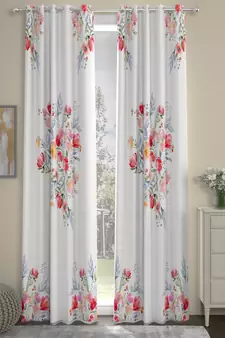 ROSARA HOME Floral Pack of 2 Regular Door Curtains -7 Feet,Multicolor