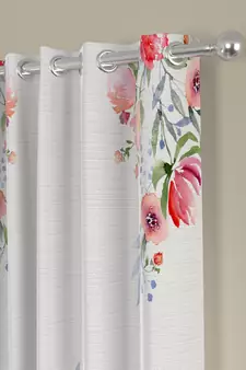 ROSARA HOME Floral Pack of 2 Regular Door Curtains -7 Feet,Multicolor
