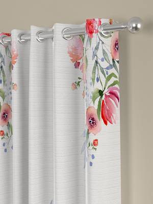 ROSARA HOME Floral Pack of 2 Regular Long Door Curtains -9 Feet,Multicolor 2